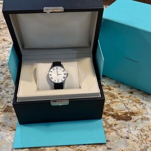 Tiffany & Co. Silver Dial Men's Watch with Black Strap